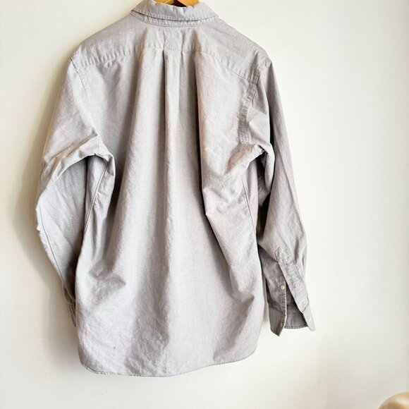 Vintage Ralph Lauren Grey Pony Logo Long Sleeve shirt M - Picture 3 of 8